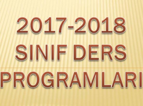 SINIF DERS PROGRAMI (05.02.2018 İTİBARİYLE)
